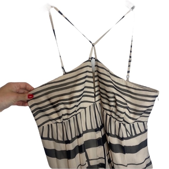 CLUB MONACO Hudson Dress Robe Silk Maxi Dress in Khaki /Black Size 4 - Picture 6 of 14